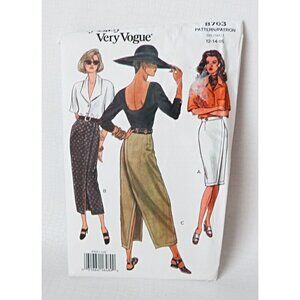 Vintage Vogue Sewing Pattern 8703 Misses Skirt Tapered Wrap Size 12 14 16 Uncut